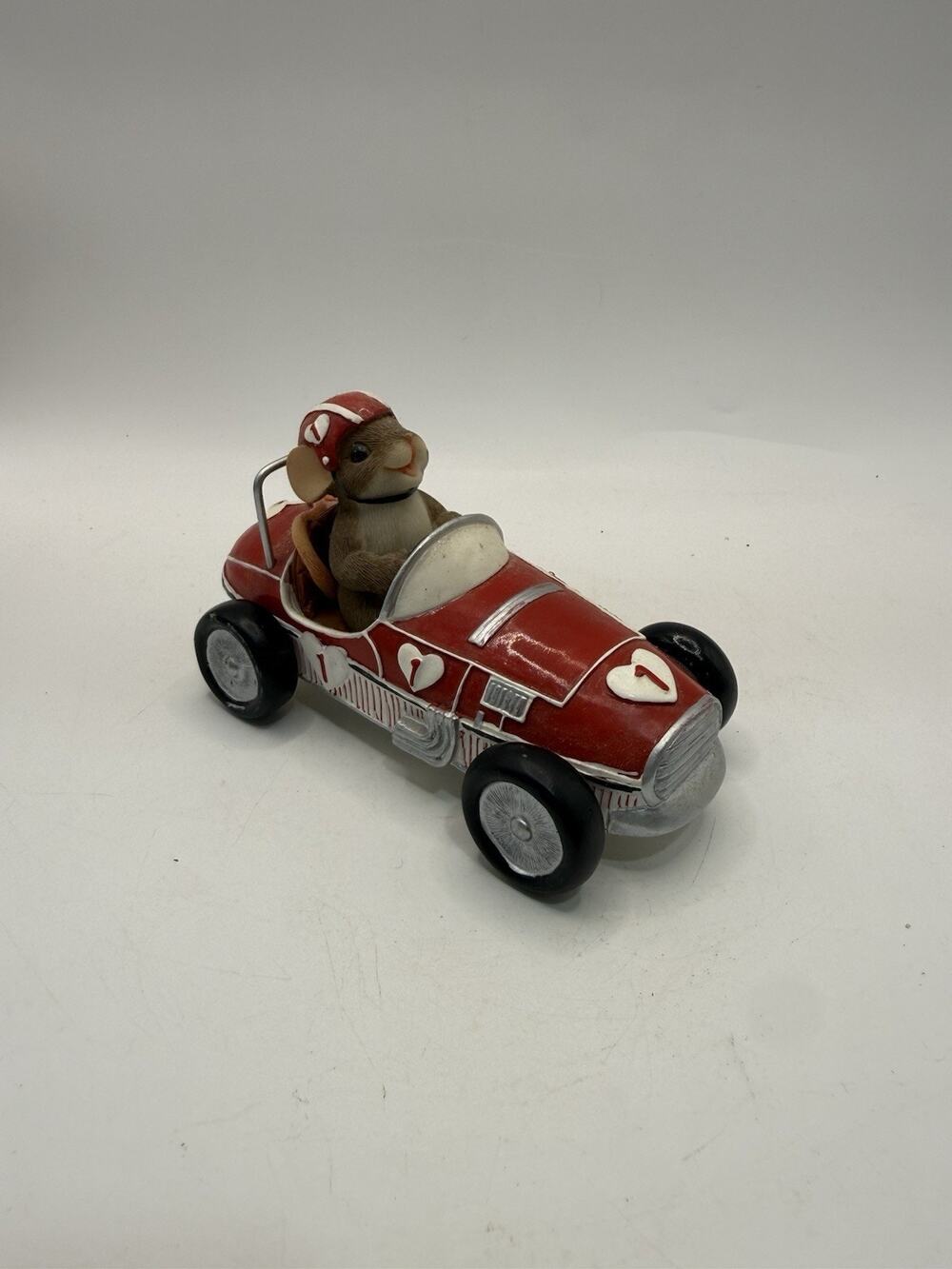 Charming Tails Fitz & Floyd You Make My Heart Race 84/145 Mouse Race Car 5” *
